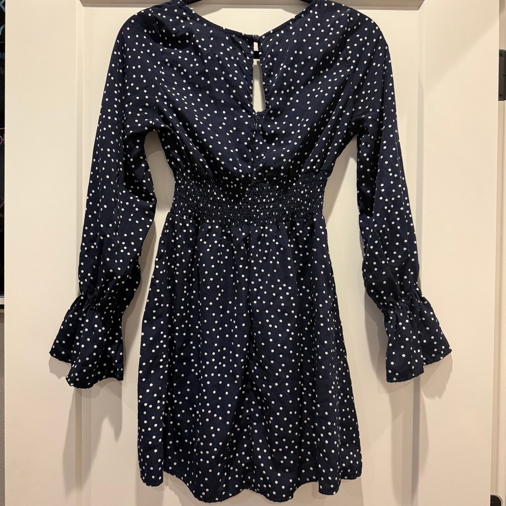 Coquette Y2K Princess Polly Vertigo Blues Navy Polka Dot Mini Dress US 4